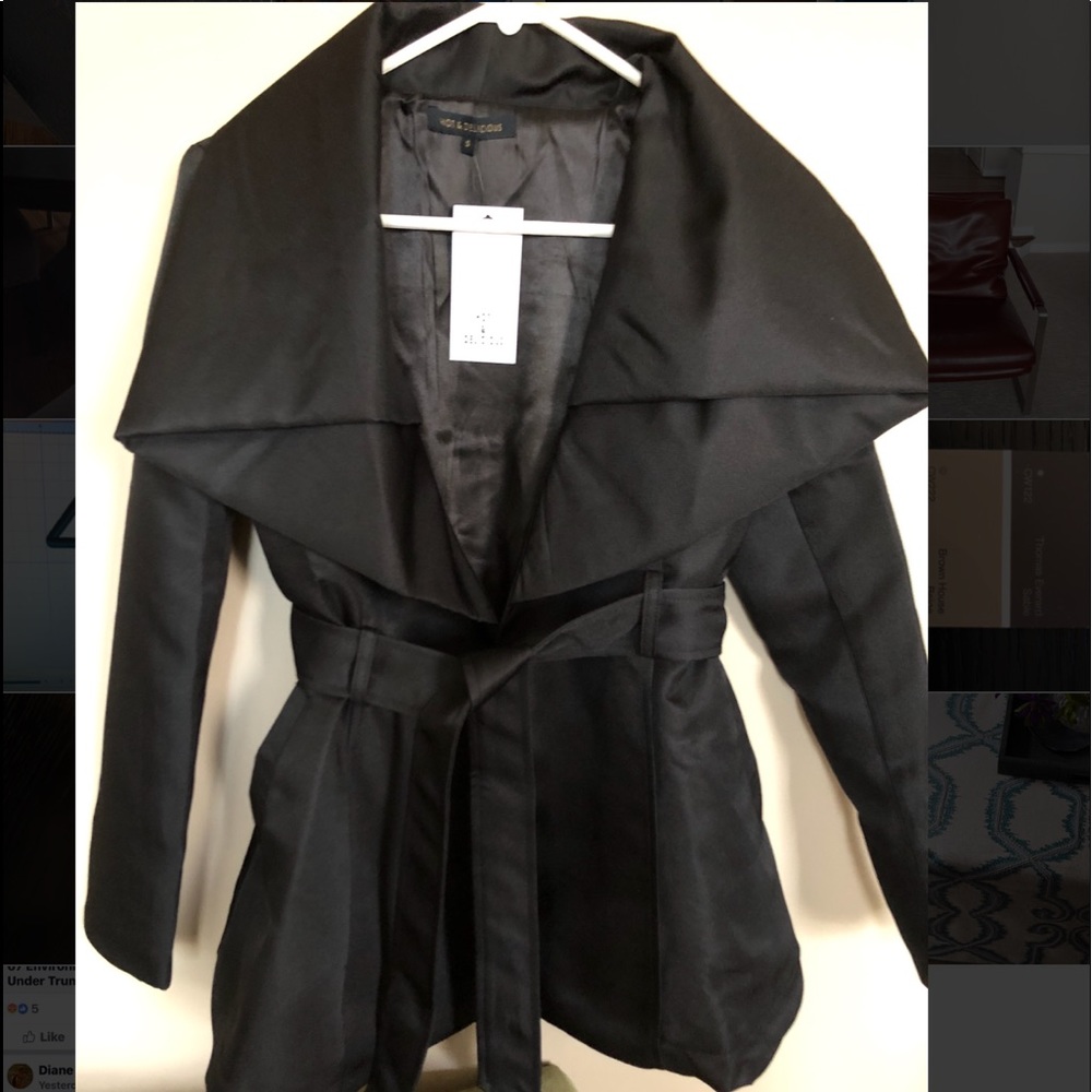 Formal black satin wrap jacket